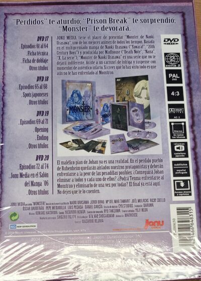 MONSTER DE NAOKI URASAWA- DVD 17 AL 20 - Imagen 2